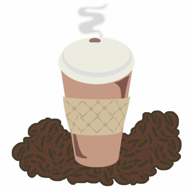 Koffietijd Cutout Sculptuur Staand Fotobeeldje (Voorkant)