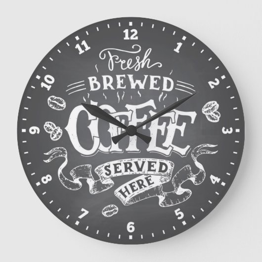 Koffietijd Decoratieve wandklok (Voorkant)