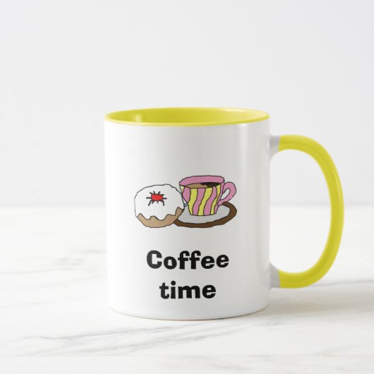 Koffietijd - Doughnut en koffiekopje Mok (Rechts)