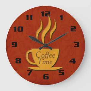Koffietijd Elegante Mooie Keuken Grote Klok
