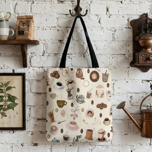 Koffietijd espresso latte cappuccino café tote bag