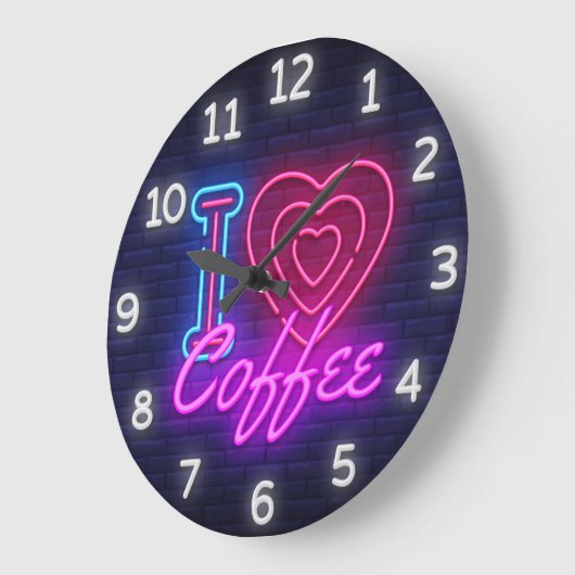 Koffietijd Faux Neon Wall klok (Hoek)