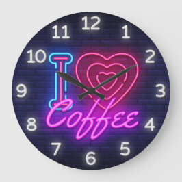 Koffietijd Faux Neon Wall klok