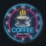 Koffietijd Faux Neon  wandklok<br><div class="desc">Een unieke koffietijd,  aanpasbare decoratieve wandklok. Een geweldige aanvulling op elk thuis of kantoor. Ook een geweldig cadeauidee voor elke koffieliefhebber.</div>