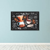 Koffietijd geborsteld vers breid canvas afdruk (Insitu (Houten vloer))