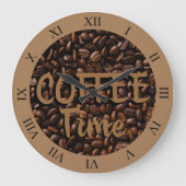 Koffietijd gebrande bonen bruin grote klok (Voorkant)