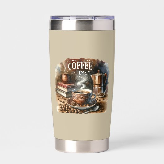 Koffietijd geïsoleerde tuimelaar drinkbeker (Voorkant)