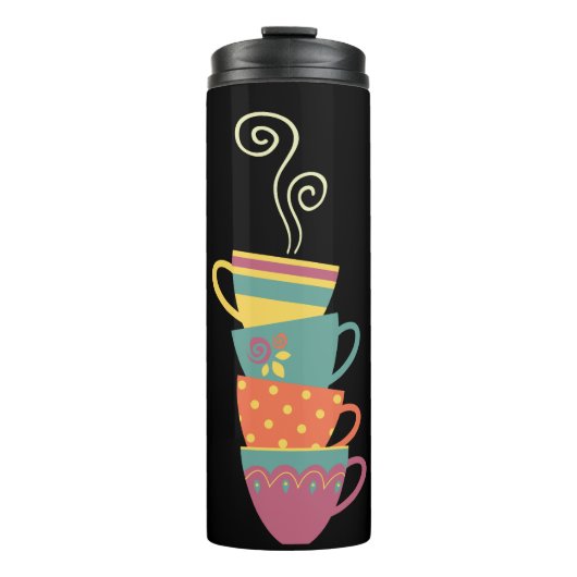 Koffietijd gestapelde mokken zwenken stoom thermosbeker (Voorkant)