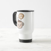koffietijd grappige kawaii koffie reisbeker (Voorkant links)