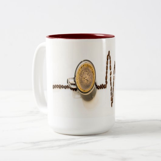 Koffietijd hartdiagram mok (Voorkant links)
