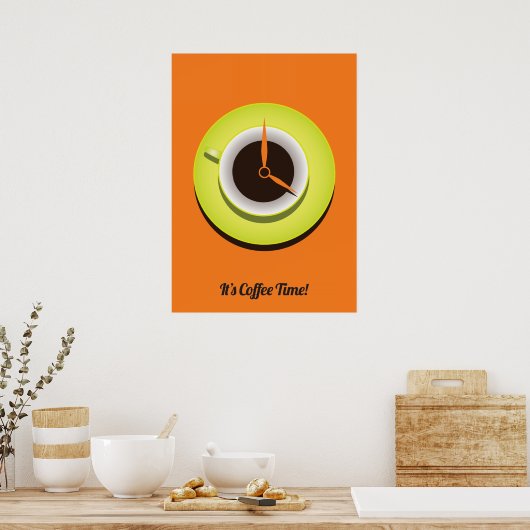 Koffietijd hedendaagse kunst poster (Keuken)