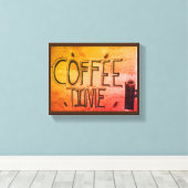 Koffietijd Hout Wall Art Canvas Afdruk (Insitu (Houten vloer))