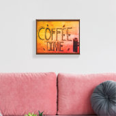 Koffietijd Hout Wall Art Canvas Afdruk (Insitu (Woonkamer))