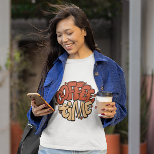 Koffietijd kalligrafie woorden t-shirt