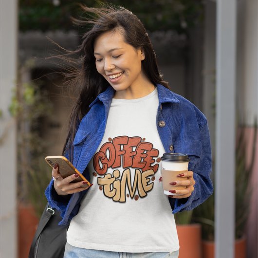 Koffietijd kalligrafie woorden t-shirt