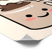 koffietijd kawaii - koffiebeker - illustratie poster (Hoek)