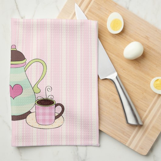 Koffietijd keukenhanddoek (Quarter Fold)