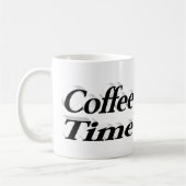 Koffietijd koffie citeert zwarte halve tekst koffiemok (Links)