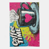 "Koffietijd" Levendig Pop Art Mok Design Theedoek (Verticaal)