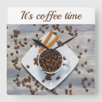 Koffietijd met bonen en aanpasbare tekst voor beke
