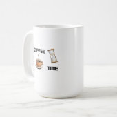 Koffietijd met een kop koffie op een koffiekopje (Voorkant links)