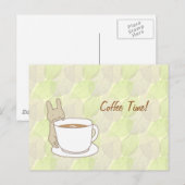 Koffietijd met een schattig konijn briefkaart (Voorkant / Achterkant)