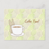 Koffietijd met een schattig konijn briefkaart (Voorkant)