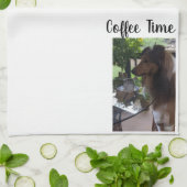 Koffietijd met een Schattige Sheltie! Theedoek (Gevouwen)