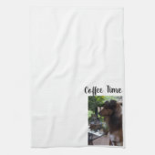 Koffietijd met een Schattige Sheltie! Theedoek (Verticaal)