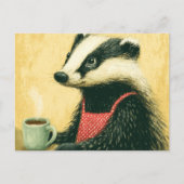 Koffietijd met Schattige Miss Badger Briefkaart (Voorkant)