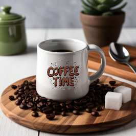 Koffietijd Mok, Schattige handgetekende typografie Matglas Koffiemok