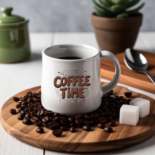 Koffietijd Mok, Schattige handgetekende typografie Matglas Koffiemok