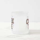 Koffietijd Mok, Schattige handgetekende typografie Matglas Koffiemok (Center)