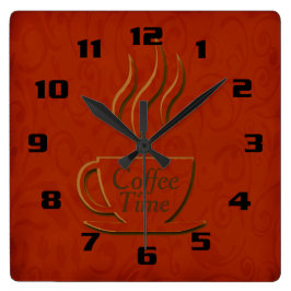 Koffietijd Mooie Keuken Vierkante Klok