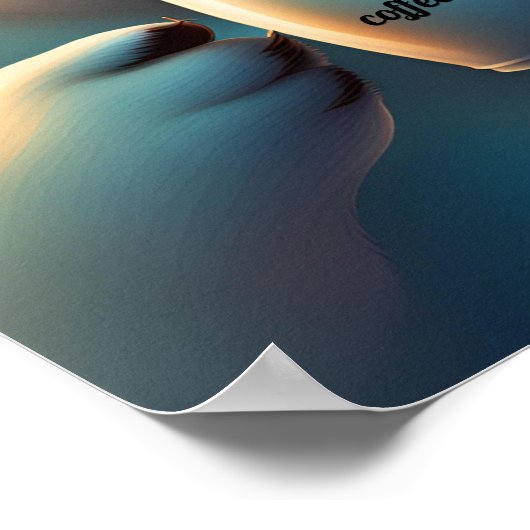 Koffietijd Polar beer Art Decor Poster (Hoek)