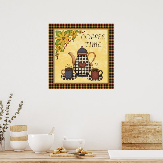 Koffietijd-Poster Poster (Keuken)