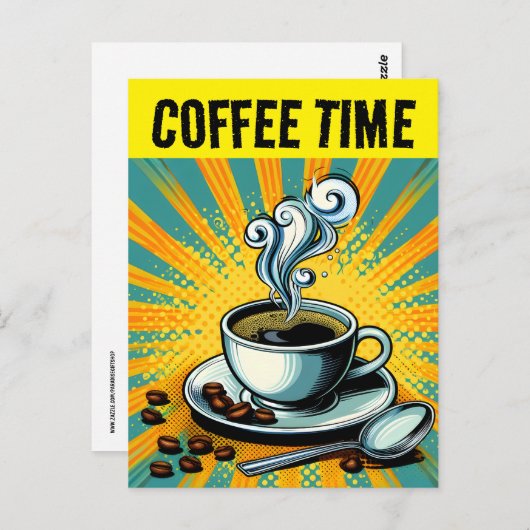 KOFFIETIJD RETRO BRIEFKAART (Voorkant / Achterkant)