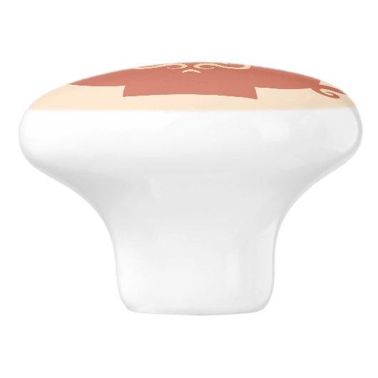 Koffietijd Retro Design Keramische Knop (Zijkant)