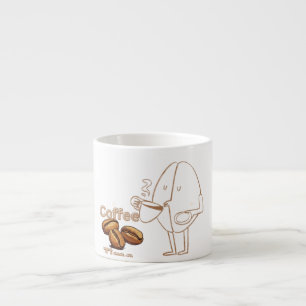 Koffietijd - Schattigee koffiebonen illustratie Espresso Kop
