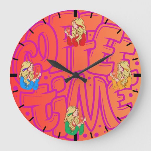 Koffietijd stijl grote klok (Voorkant)