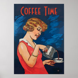 Koffietijd  stijl, tekst toevoegen poster