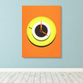 Koffietijd Stijlvolle levendige Oranje canvas Prin Afdruk (Insitu (Houten vloer))