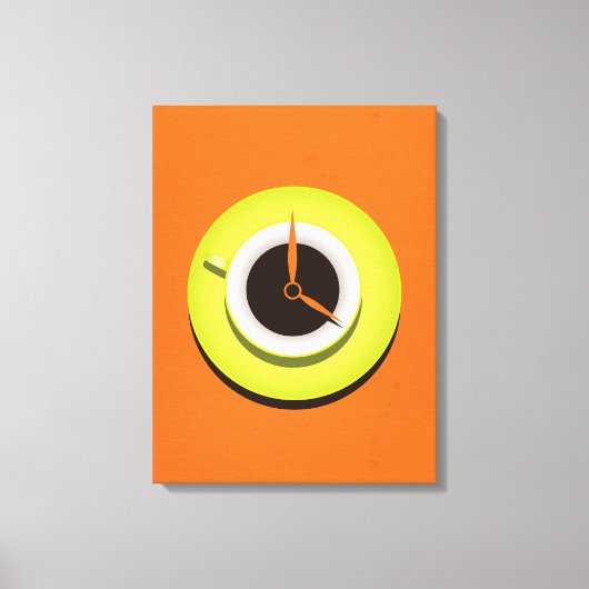 Koffietijd Stijlvolle levendige Oranje canvas Prin Afdruk (Voorkant)