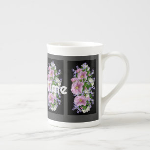 Koffietijd tekst met bloem afbeelding Specialty Mo Porselein Kop