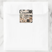 Koffietijd Vierkante Sticker (Tas)