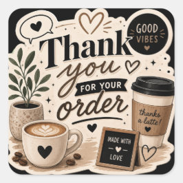 Koffietijd Vierkante Sticker