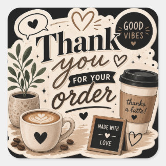 Koffietijd Vierkante Sticker