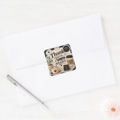 Koffietijd Vierkante Sticker (Envelop)