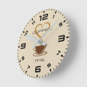 Koffietijd wandklok rond (middelgroot) (Hoek)