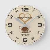 Koffietijd wandklok rond (middelgroot) (Voorkant)